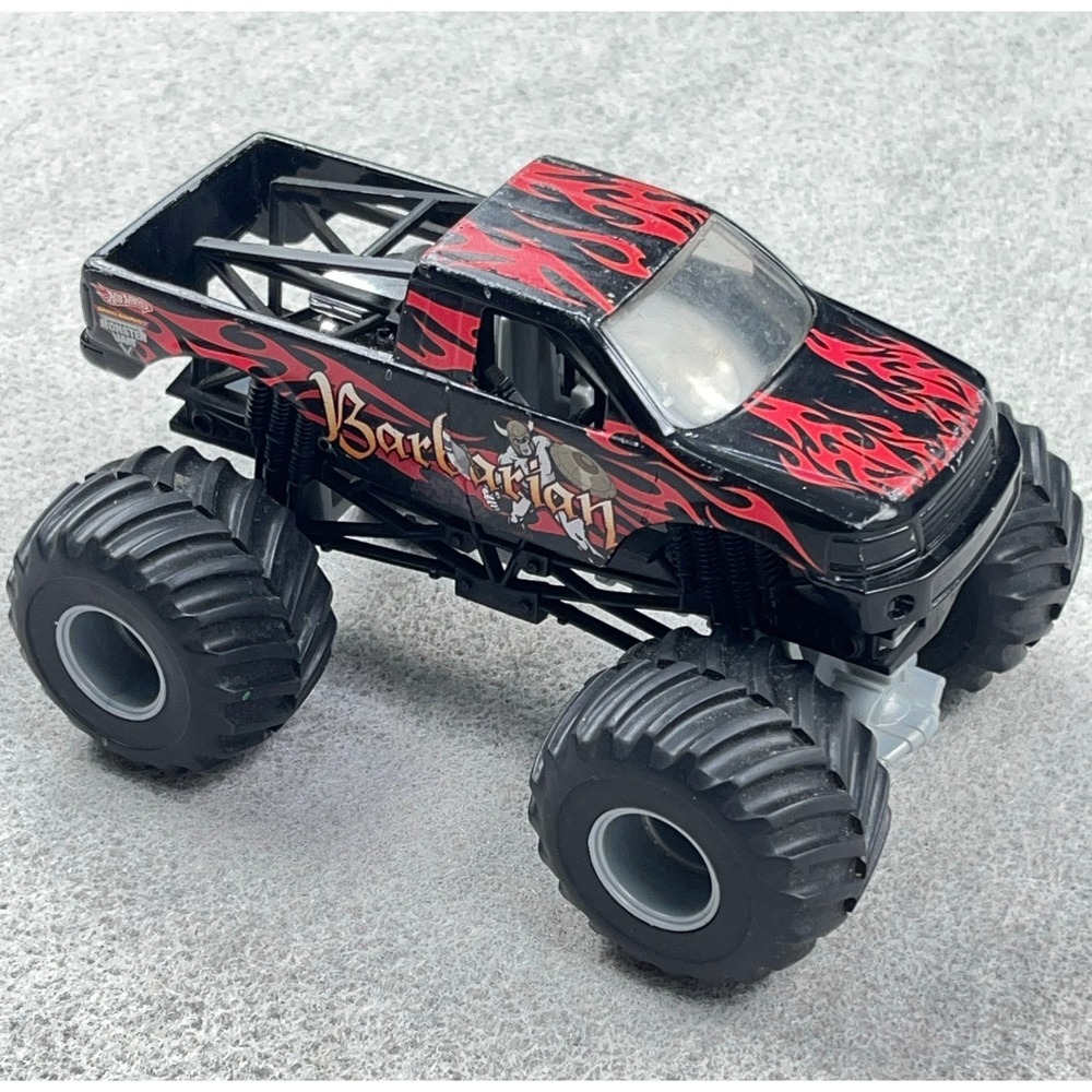 Hot Wheels Monster Jam Truck Barbarian 1:24 Diecast Vintage Small Hub Black Red